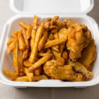 Fried Wings and Fries Meal